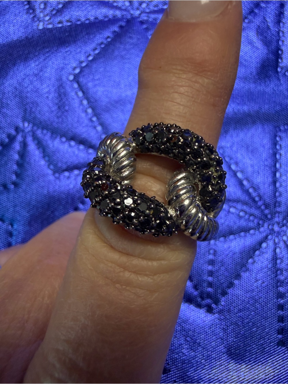 Park Lane Black Crystal Knot Statement Ring Size 8 New